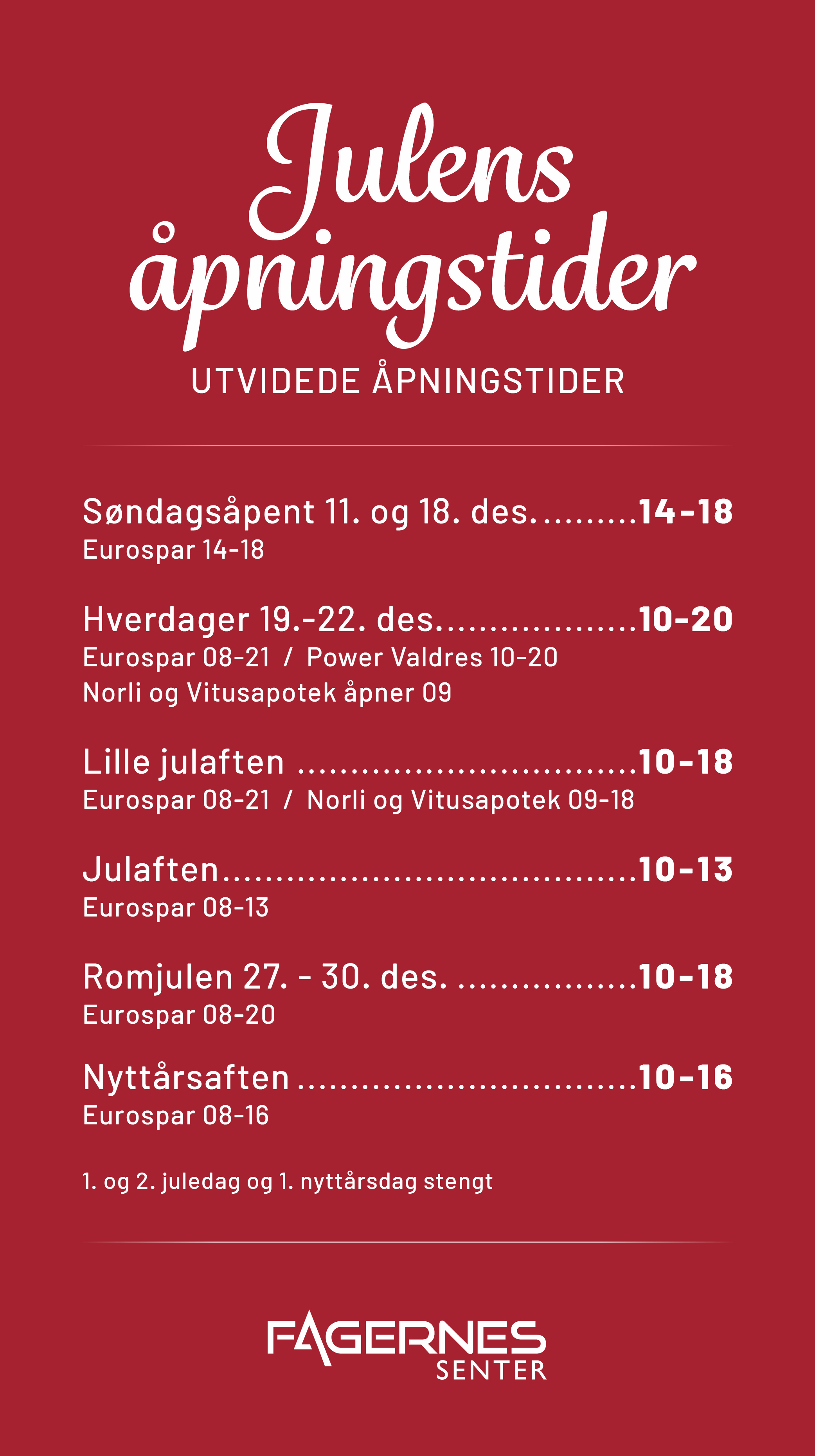 FASE_NYaapningstider_jul_artikkel_hjemmeside